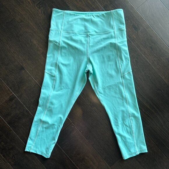 𝅺NWOT Zyia Active Turquoise Zipper pocket light n tight, Size !2, Compression - Picture 3 of 9